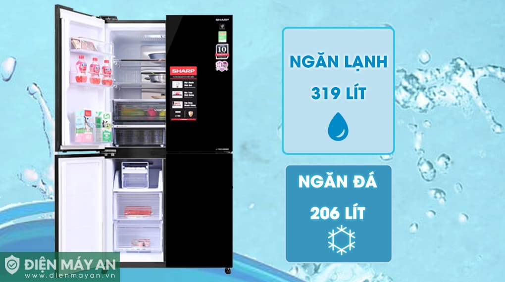 Tủ lạnh Sharp Inverter 525 lít Multi Door SJ-FXP600VG-BK